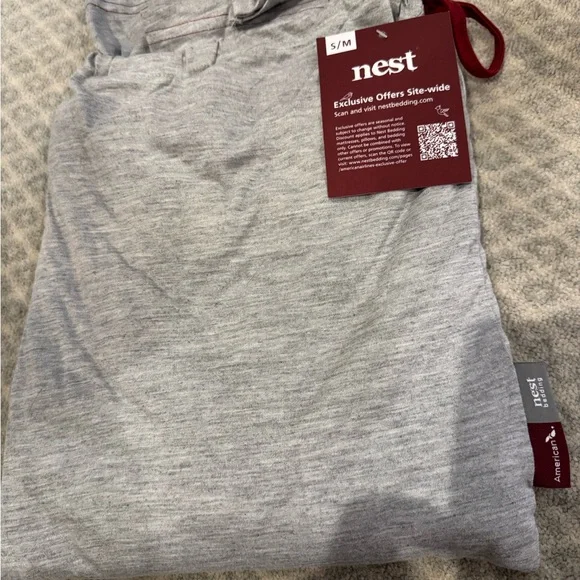 NEST Pajamas Gray with red trim - Picture 2 of 3